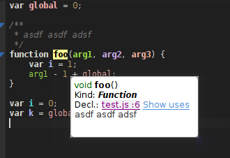 Colorful JavaScript Analysis in KDevelop